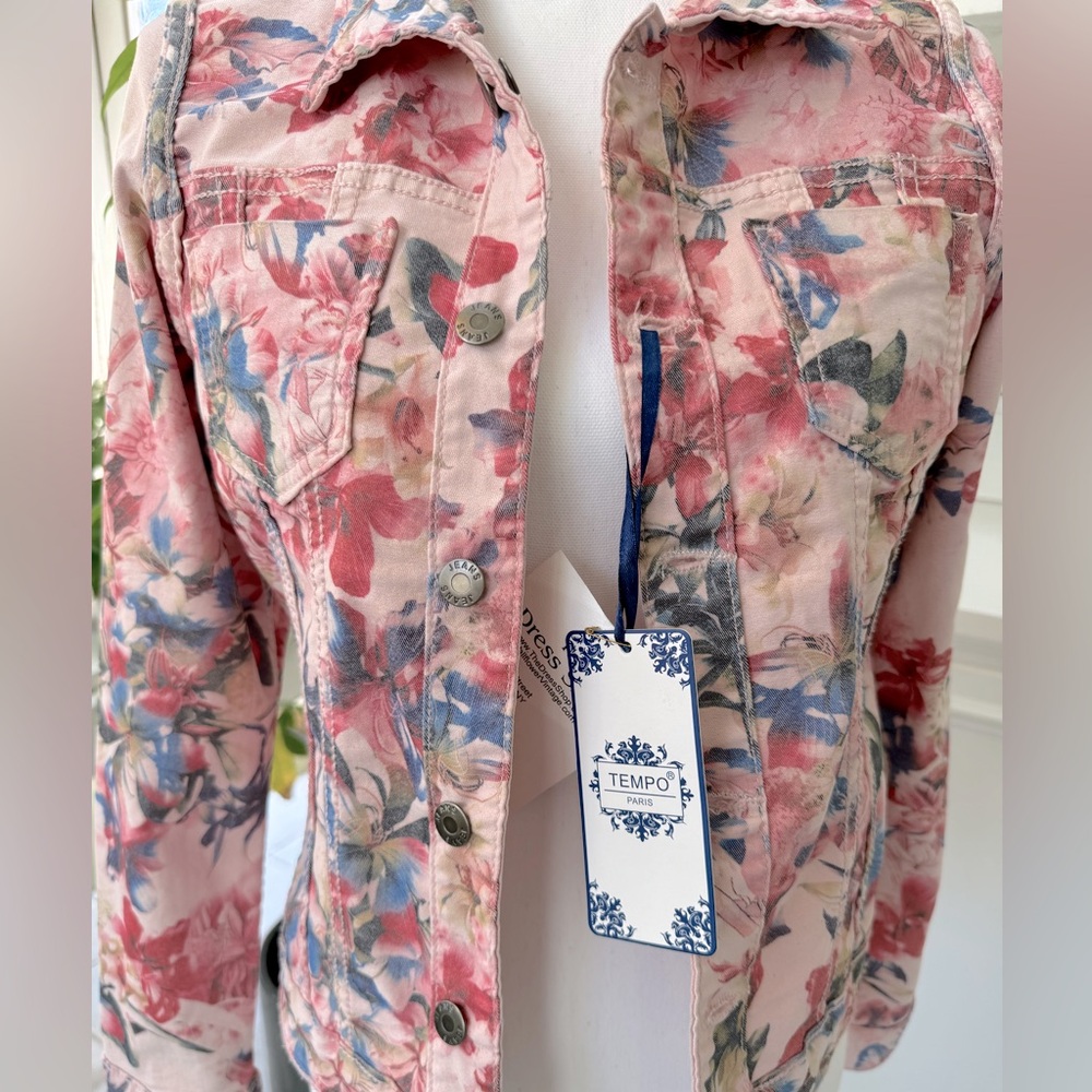 Denim floral jacket